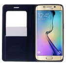 Slimbook Etui m/displayvindu for Galaxy S6 Edge Mercury Mørk Blå thumbnail