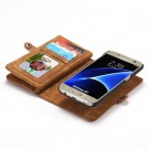 Galaxy S7 2i1 Etui m/multikortlommer av lær Lys Brun thumbnail