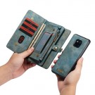 Huawei Mate 20 Pro 2i1 Etui m/multikortlommer av lær - Petroleumsblå thumbnail