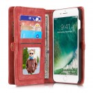 iPhone 7 Pluss 5,5 2i1 Etui m/multikortlommer av lær Rød thumbnail