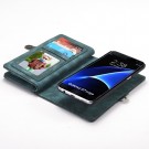 Galaxy S7 Edge 2i1 Etui m/multikortlommer av lær Petroleumsblå thumbnail