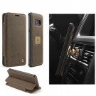 Galaxy S8 3i1 Slimbook Etui av lær m/magnetfeste Kaffebrun thumbnail