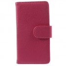 Lommebok Etui for Sony Xperia Z3 Compact Lychee Mørk Rosa thumbnail
