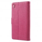 Lommebok Etui for Sony Xperia Z5 Lychee Rosa thumbnail