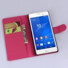 Lommebok Etui for Sony Xperia Z3+ Lychee Mørk Rosa thumbnail
