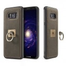 Galaxy S8+ Hybrid Deksel m/ring kickstand + skjermbeskytter Kaffebrun thumbnail