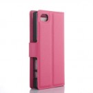 Lommebok Etui for Sony Xperia Z5 Compact Lychee Rosa thumbnail