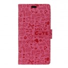 Lommebok Etui for Sony Xperia ZX Love Rosa thumbnail