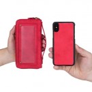 iPhone Xs/X 5,8 2i1 Mobilveske Retro Zipper - Rød thumbnail