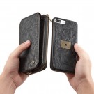 iPhone 7 Pluss 5,5" 2i1 Mobilveske m/kortlommer og glidelås Svart thumbnail