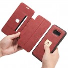 Galaxy S8+ 3i1 Slimbook Etui av lær m/magnetfeste Rød thumbnail