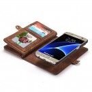 Galaxy S7 2i1 Etui m/multikortlommer av lær Kaffebrun thumbnail