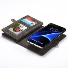 Galaxy S7 Edge 2i1 Etui m/multikortlommer av lær Koksgrå thumbnail