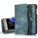 Galaxy S7 Edge 2i1 Etui m/multikortlommer av lær Petroleumsblå thumbnail