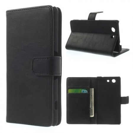 Lommebok Etui for Sony Xperia Z3 Compact Classic Svart