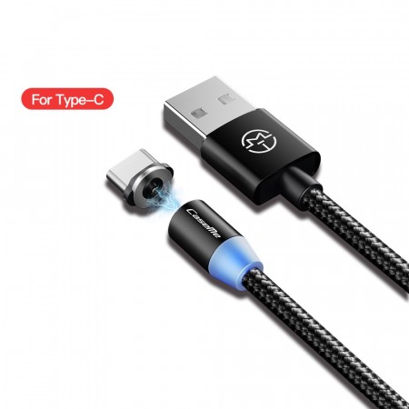 USB Sync og ladekabel Type C Quick Connect 1 Meter Svart