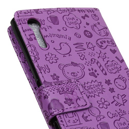 Lommebok Etui for Sony Xperia ZX Love Lilla