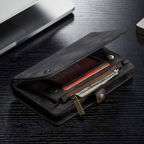 Xperia XZ2 Compact 2i1 Etui m/multikortlommer av lær Koksgrå