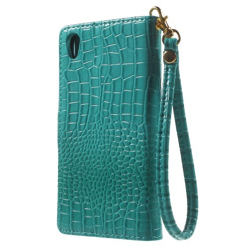 Lommebok Etui for Xperia Z5 Croco Turkis