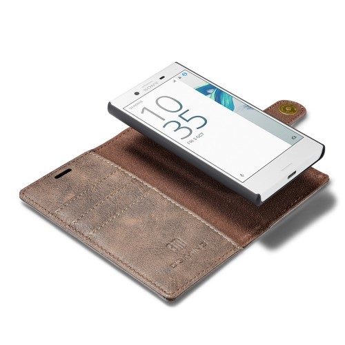 Sony Xperia X Compact 2i1 Etui m/3 kortlommer Classic Kaffebrun