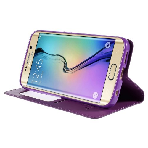 Slimbook Etui m/displayvindu for Galaxy S6 Edge Mercury Lilla