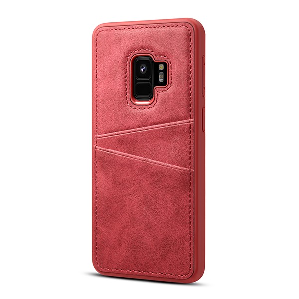 Galaxy S9 Deksel m/ 2 kortlommer LuxPocket Rød