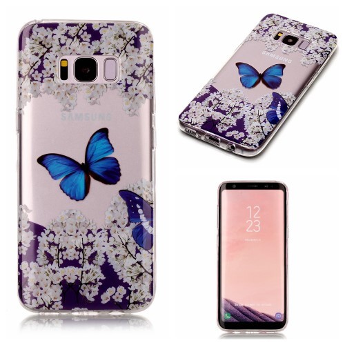 Galaxy S8 Deksel Art Blue Butterfly
