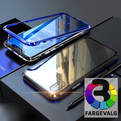 iPhone XS / X Magnetisk Deksel Metall Ramme Blå
