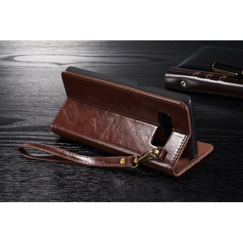 Galaxy Note 8 2i1 Etui m/2 kortlommer Classic Slim Kaffebrun