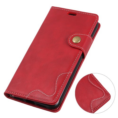 Galaxy Note 10 Etui m/kortlommer Vintage Rød