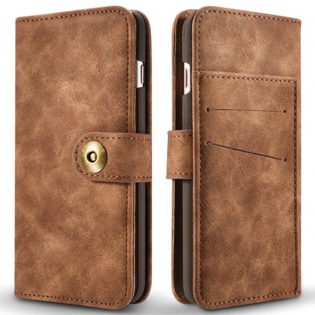 iPhone 7 4,7" 2i1 Etui m/utvendig kortlommmer Kaffebrun