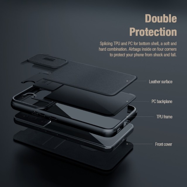 Galaxy S22+ (Pluss) Slimbook Etui Pro Svart