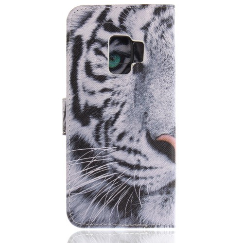 Galaxy S9 Lommebok Etui Art White Tiger