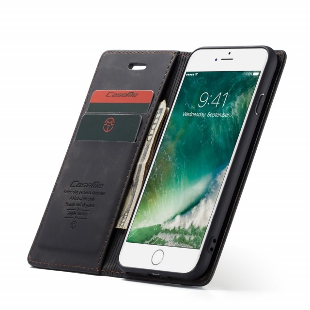 iPhone SE (2020) / iPhone 7 4,7" / iPhone 8 4,7" Lommebok Etui Retro Lux Koksgrå