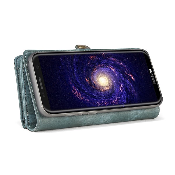 Galaxy S8 2i1 Etui m/multikortlommer av lær Petroleumsblå