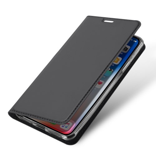 iPhone XR 6,1 Slimbook Etui med 1 kortlomme - Koksgrå