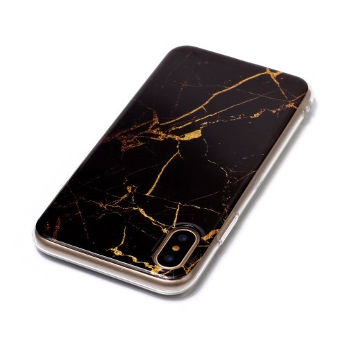 iPhone Xs/X 5,8 Deksel Marmor Svart/Gull