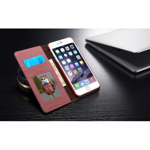 Lommebok Etui for iPhone 6/6s Canavas Rosa