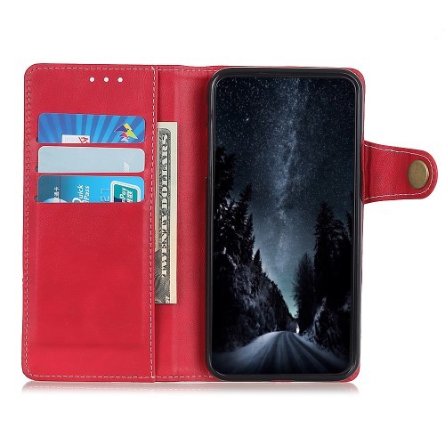 Galaxy Note 10+ (Pluss) Etui m/kortlommer Vintage Rød
