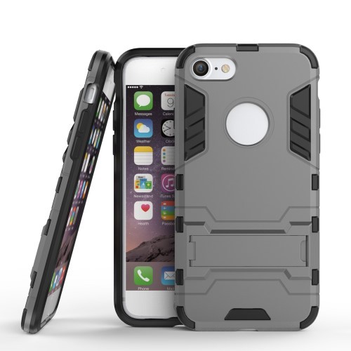 iPhone 7 4,7" Deksel Armor Case m/kickstand Grå