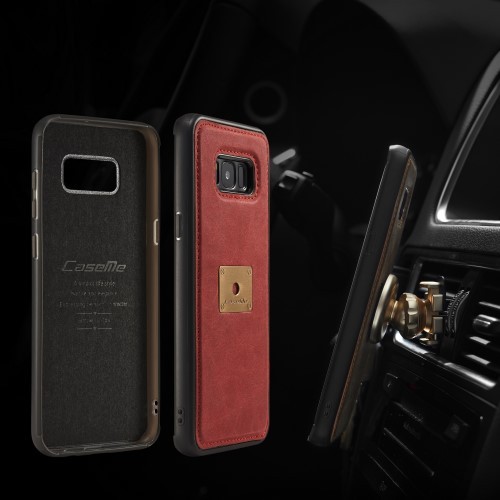 Galaxy S8+ Hybrid Deksel m/ring kickstand + skjermbeskytter Rød