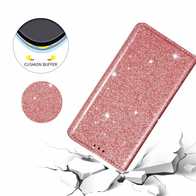 iPhone 12 6,1" / 12 Pro 6,1" Slimbook Etui Glitter Rosa