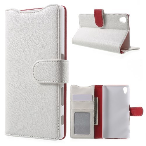Lommebok Etui for Sony Xperia Z5 Lychee Hvit