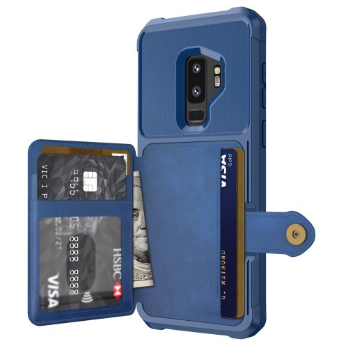 Galaxy S9+ (Pluss) Deksel Armor Wallet Midnattsblå
