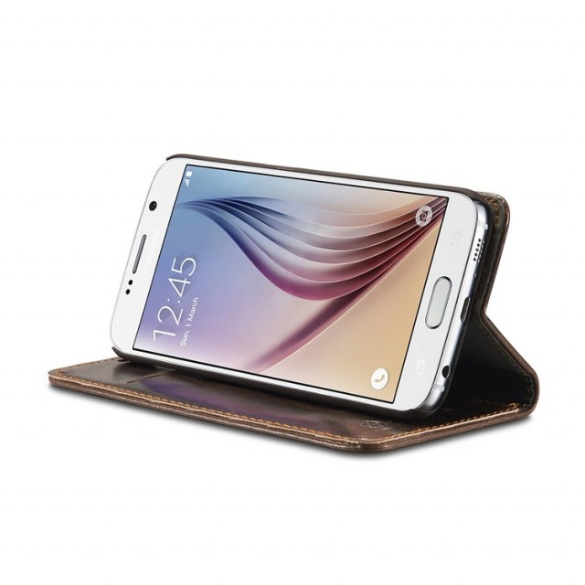 Galaxy S6 Klassisk Etui m/1 kortlomme Brun