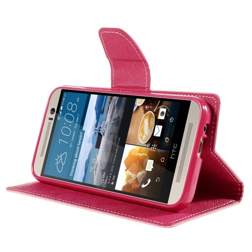 Etui m/kortlommer for HTC One M9 Mercury Lys Rosa