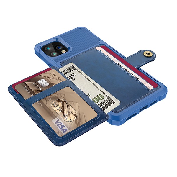 iPhone 11 Pro Max 6,5 Deksel Armor Wallet Midnattsblå
