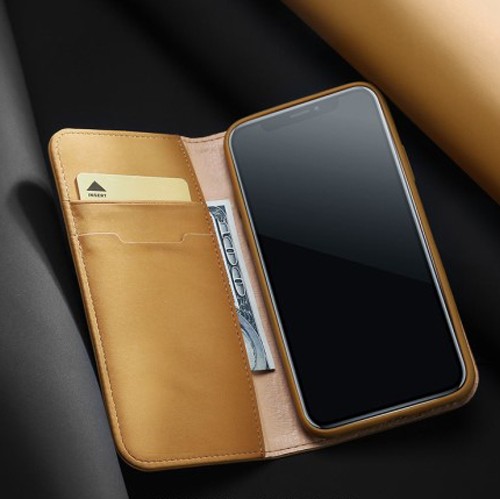 iPhone Xs/X 5,8 Lommebok Etui Genuine Lux Ingefærbrun