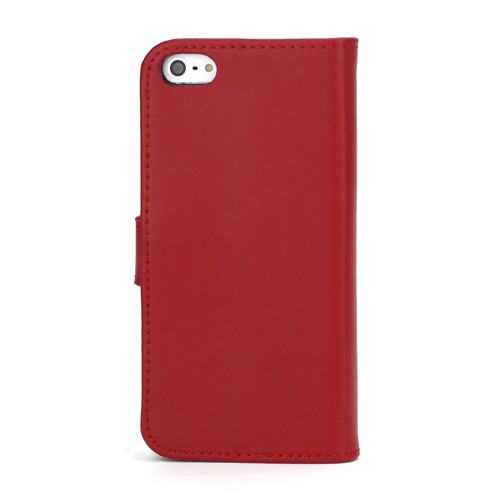 Lommebok Etui for iPhone 5/5s Genuine Rød