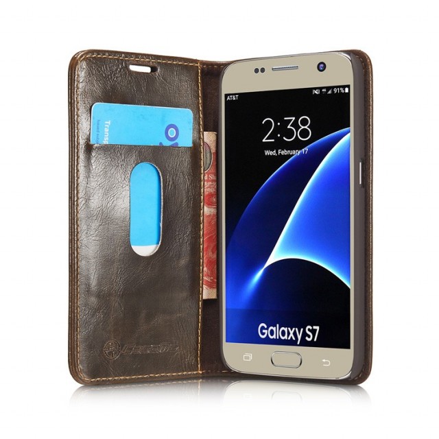 Galaxy S7 Klassisk Etui m/1 kortlomme Brun